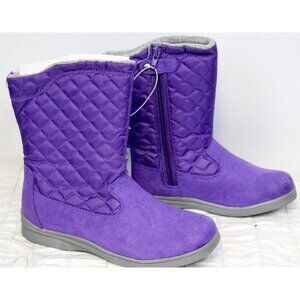 TCP Children's Place Purple Winter Snow Boots sz 5 NWT Girls Faux Suede Quilted